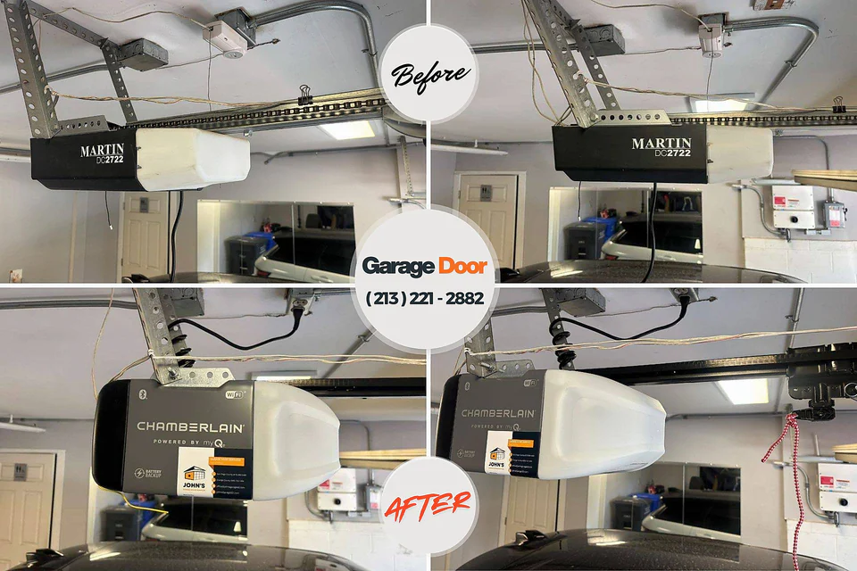 Before and after: garage door repair Madison, WV